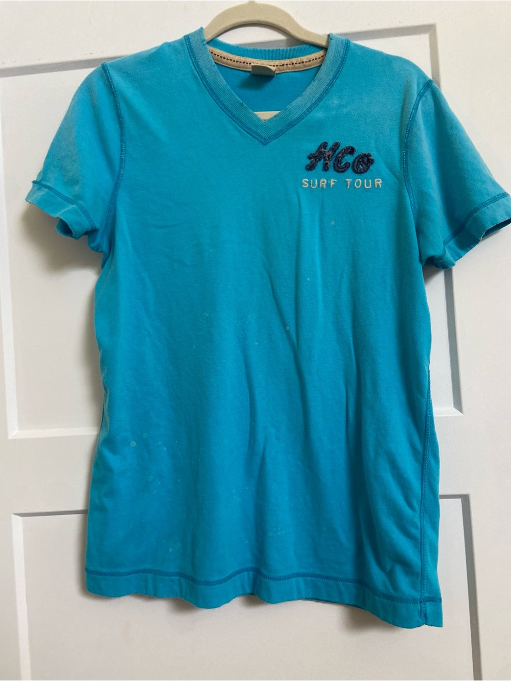 Hollister vintage HCo Surf Tour rare VNeck Tee in Turquoise